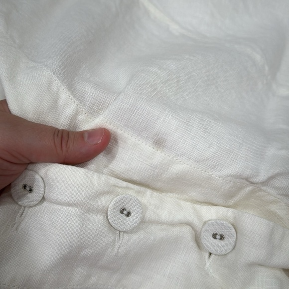 Eileen Fisher Mandarin Collar Linen Blazer Jacket Button Front White 1X - Picture 10 of 12